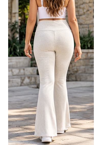 Cocosushicooo Büyük Beden Kadın Likralı Kaşkorse İspanyol Paça Pantolon Yüksek Bel, Esnek Ve Rahat Kesim Krem Cocosushicooo Büyük Beden Kadın Likralı Kaşkorse İspanyol Paça Pantolon Yüksek Bel, Esnek Ve Rahat Kesim Krem