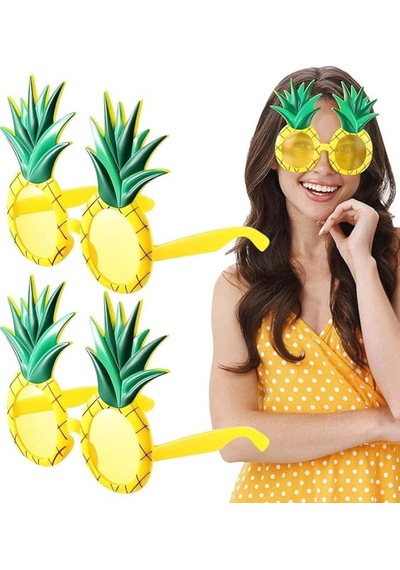 Tedar Tropikal Hawaii Ananas Şekilli Parti Gözlüğü 9.5 X 14 Cm Najmaddin "