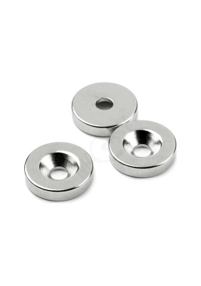 5 Adet D20mm X 7/4mm X 3mm Havşa Delikli Güçlü Vida Atılabilir Neodyum Mıknatıs 5'li Paket