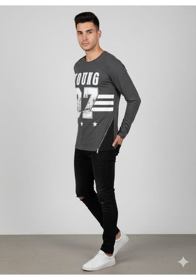 Mevsimlik Erkek Yb Sweatshirt Füme