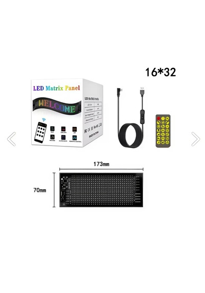 Araç Led Kayan Yazı Emoji Matrix Panel Kişiselleştirilebilir Tele
