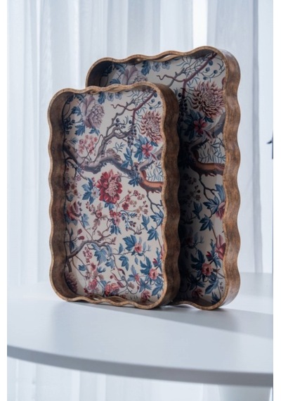 Acar Lumi Poliüretan Lüx 2 Li Aynalı Tepsi 45 Cm X 39 Cm Çok Renkli