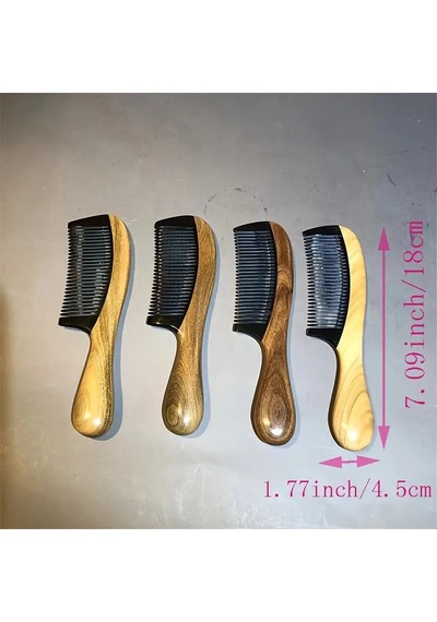 Sorendy  AT-116Sandal Ağaçı Kaplamalı Kemik Dişli Ahşap Tarak 18 CM