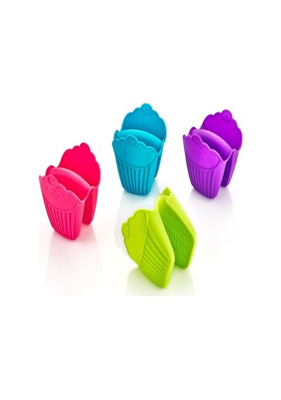 Roseroi 2 Adet Cupcake Şekilli Lüx Renkli Fırın Eldiveni - Asorti Renk Çok Renkli