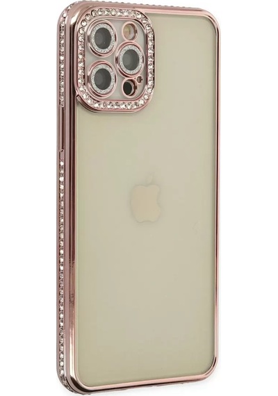 Newface Apple İphone 12 Pro Kılıf Joke Taşlı Silikon - Pembe