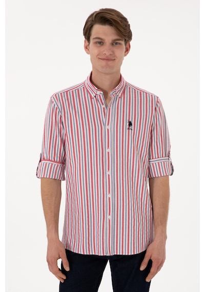 U.s. Polo Assn. Erkek Kırmızı Gömlek Desenli 50306326-vr030 Kırmızı