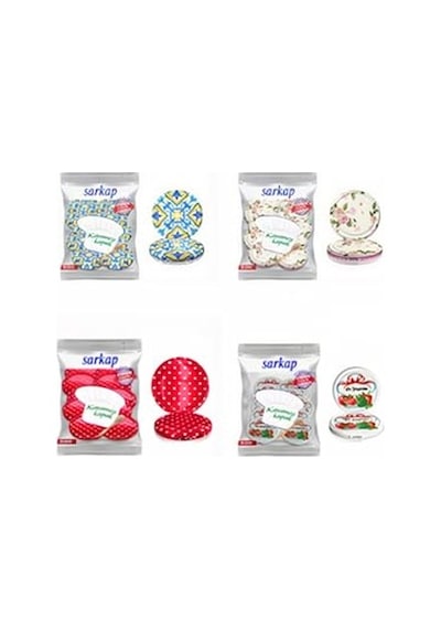 4 Paket 10'lu Hijyenik Poşetli Kavanoz Kapağı Seti 4 Desen 82 Mm Karışık Gönderim Açık-ahşap
