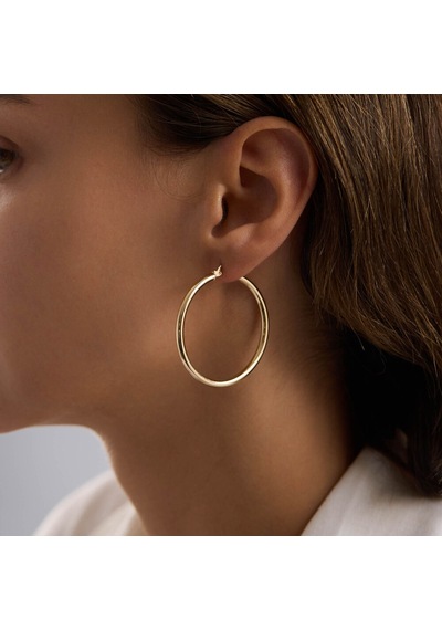 14k Altın Halka Küpe 2 Mm 4.3 Cm T14319 Renkli