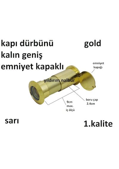 Kapı Dürbünü Geniş Kalın Çelik Kapı Dürbünü Sarı