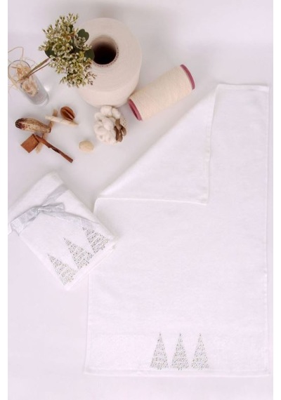 %100 Pamuk 50X70 2'li El Havlusu (476577781)-Beyaz-50 X 70 Beyaz