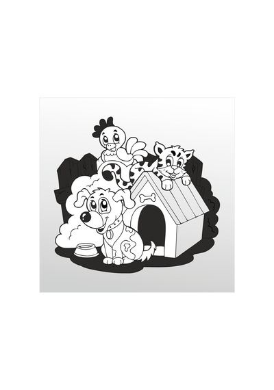 Folyo Sticker Tatlı Hayvanlar 160cm Uzunluk Siyah