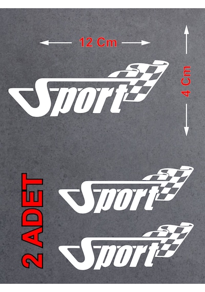 Sport Sticker 2 Adet - Araba Oto Motosiklet Karavan Sticker - 02508 12x4 Cm
