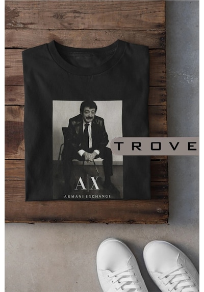 Tarzsokak Unısex Kadın Erkek Müslüm Gürses Katalog %100 Pamuk Baskılı Siyah Beyaz T-shirt S