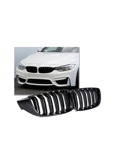 Bmw 4 Serisi F32 F36 M4 Ön Panjur Böbrek Piano Black Çift Tırnak