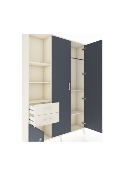 Arges Dolap 5 Raflı 2 Çekmeceli Tek Askılı 132x30x195 Aytaşı-antrasit/aytaşı Antrasıt/aytası Arges Dolap 5 Raflı 2 Çekmeceli Tek Askılı 132x30x195 Aytaşı-antrasit/aytaşı Antrasıt/aytası