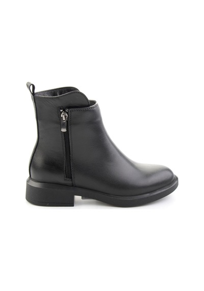 Siyah Hakiki Deri Kadın Bot & Bootie K02788003003