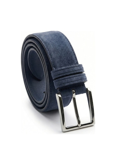 Onz Hakiki Deri Erkek Spor Kemer - Kot Ve Jeans Pantolon Uyumlu 4.5 Cm Açık Indigo