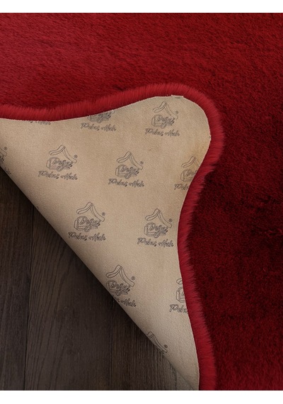 Ultra Soft Bordo Yumuşak Dokulu Peluş Halı Asimetrik