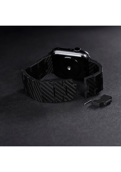 Pitaka Karbon Fiber Retro Black-grey Twill Watch Kordon Siyah - Gri