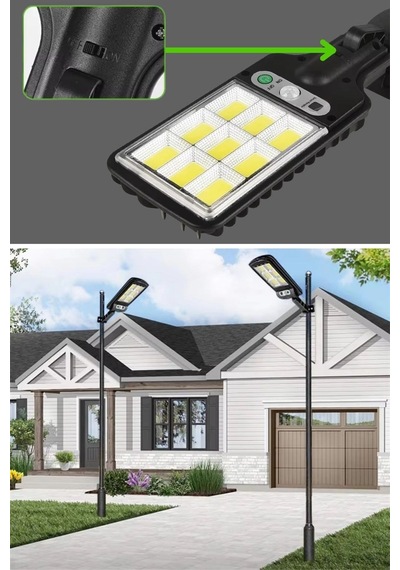 Durukar 3 Farklı Işık Modlu Güneş Enerjisiyle Şarj Olan Dış Mekan Uyumlu Kumandalı Solar Duvar Ledi