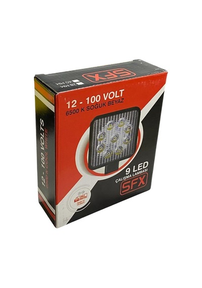 12v-110v Çalışma Lambası Kare 9 X 3w Power Ledli 108 108 28 Mm