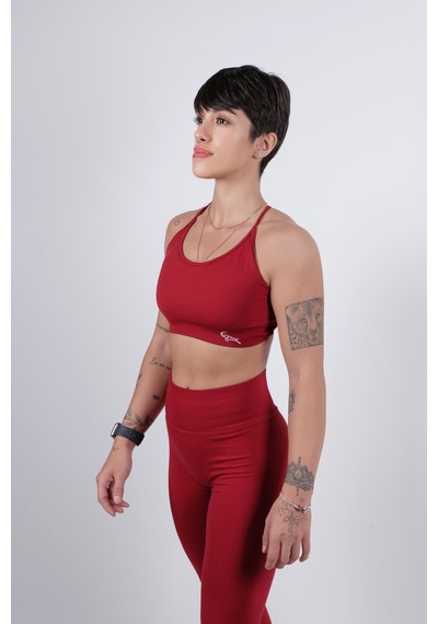 Goat Spirit Pro Seamless Askılı Crop - Bordo Em-31