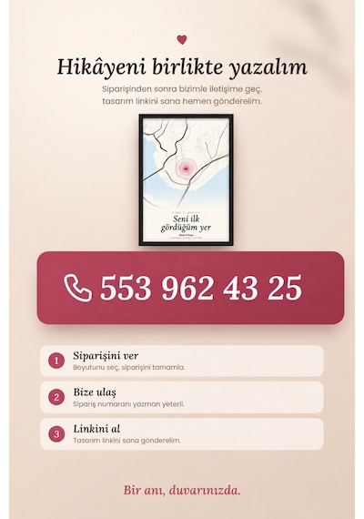 Kişiye Özel Harita Posteri Çerçeveli Seni İlk Gördüğüm Yer Hediye Tablo Siyah