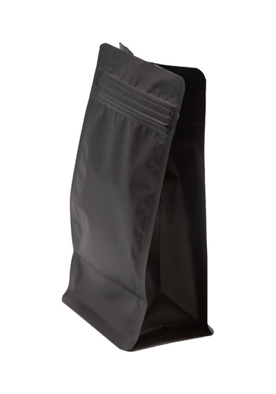 Flat Bottom Düz Tabanlı Mat Siyah Önden Kilitli Ambalaj 11,5 X 21,5 + 4 Cm. 250 Gr. - 1000 Adet