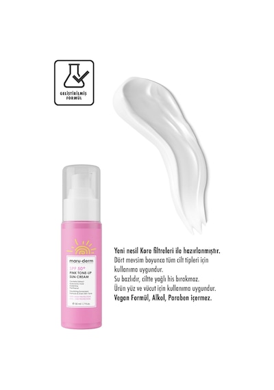 Maruderm Ton Eşitleyici Pembe Güneş Kremi SPF50+ 50 ML
