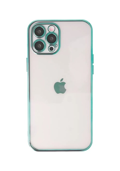 Apple iPhone Uyumlu 12 Pro Kılıf Lensli Silikon - Yeşil Çok Renkli