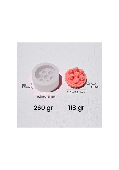 Ahududu Tart Silikon Kalıbı - Dekoratif Sabun & Mum Yapımı İçin