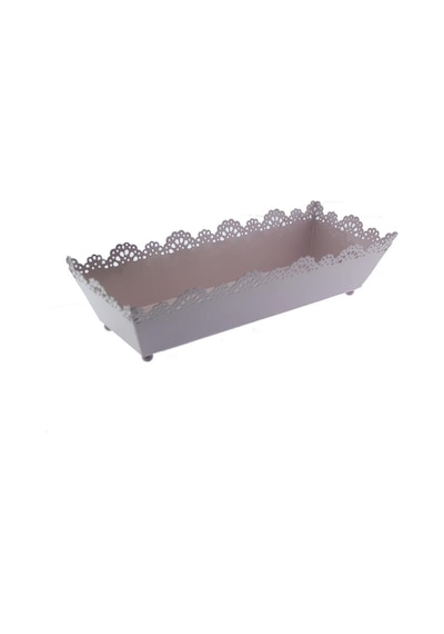 Mutluadim 12X31Cm Metal Tepsi Saksı Dikdörtgen Sepet