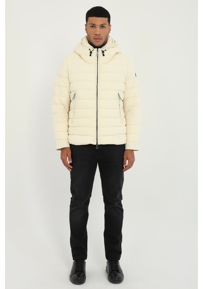 Dufy Erkek Slim Fit Kapüşonlu Bej Mont-25399