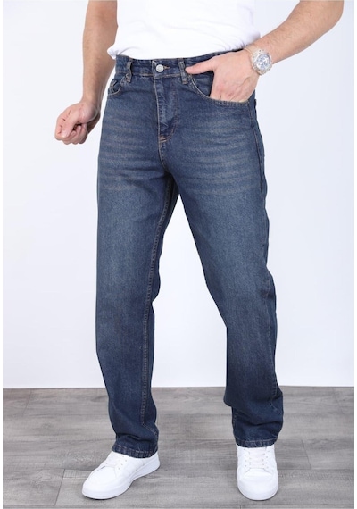 Blayn Jeans Erkek Antrasit Baggy Kot Pantolon - Geniş Kalıp Günlük Rahat Denim Jean Tintli