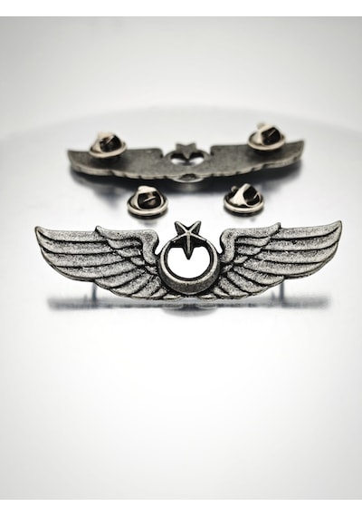 Hava Kuvvetleri Pilot Bröve Antik Gümüş 7.5cm Gümüş