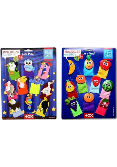 2 Set - 20 Parça Tox  Meyveler ve Uçan Hayvanlar Parmak Kukla T105