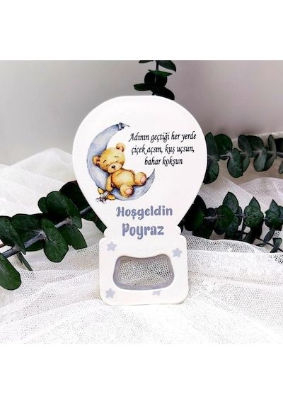 Yeni Doğan Bebek Buzdolabı Magnet Yıldızda Uyuyan Ayıcı 30 Adet