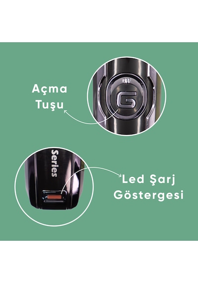 Şarjlı Ayarlanabilir Bıçaklı Saç Sakal Tıraş Makinesi Erkek Kişisel Bakım Rd-6050x 8 Saat