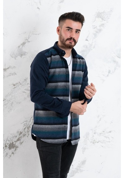 Advante Slimfit Parça Desenli Erkek Oduncu Gömlek (509439640)