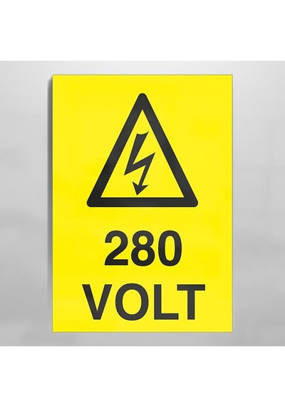 280 Volt Uyarı Levhası 20x30cm