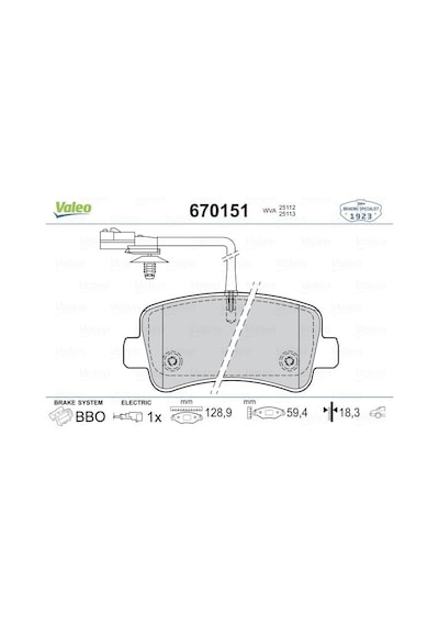 Valeo Arka Balata Master Iıı 10 Movano 10 2.3 Dci Cdti Tek Teker 440601186r-440604591r IS00-VALEO 670151