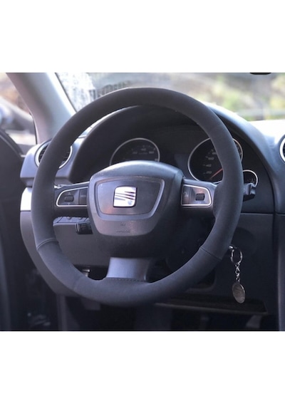 Seat Alcantara Deri Direksiyon Kılıfı Siyah