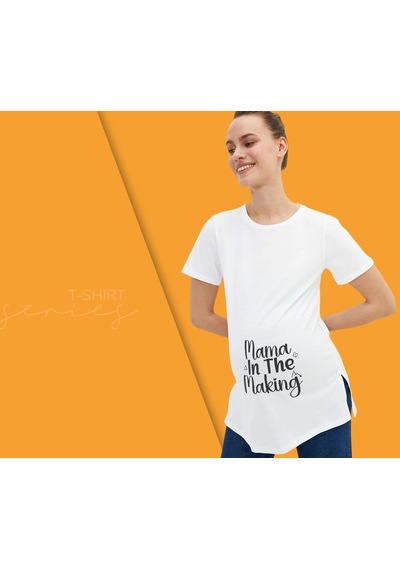 Bk Gift Espri Tasarımlı Beyaz Hamile Tişörtü, Hamileye Hediye, Yeni Anne Hediyesi, Arkadaşa Hediye-5 001