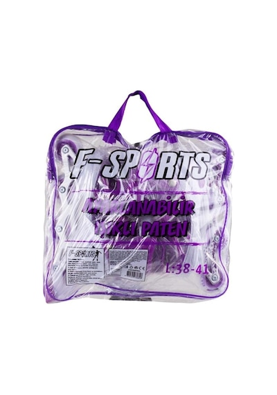 F-sports Mor Ayarlabilir 2+2 Işıklı Metal Alıştırma Pateni Çanta Hediyeli Mor