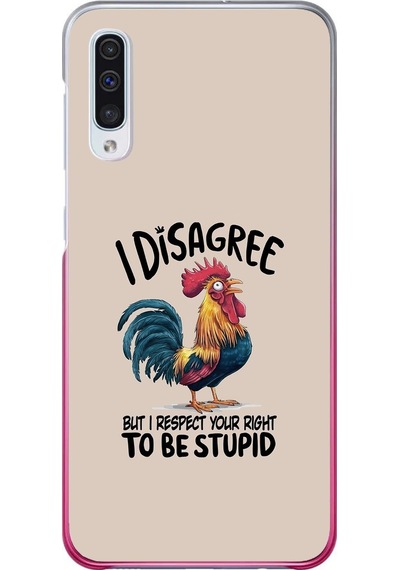 Samsung Galaxy A50 Uyumlu I Disagree Baskılı Silikon Kılıf Renkli