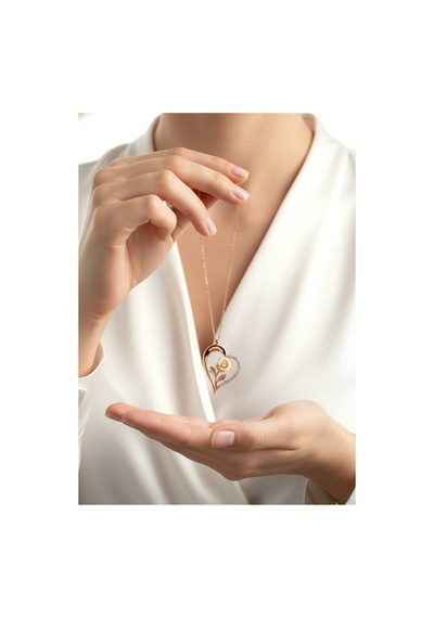 Çekirdekjewelry 925 Ayar Gümüş Kalbimin Beyaz Gülü Kolye Pembe