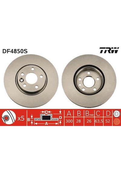 Trw Df4850s - Fren Dıskı On Adet Freelander 2 L359 Range Rover E