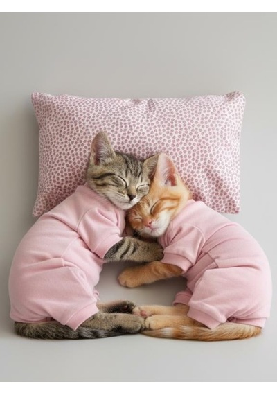 Minimini Kapler Kedi Uyku Seti Penye Kedi Tulum Ve Mini Yastık Takımı Pamuklu Tüy Dökülmesini Azaltır