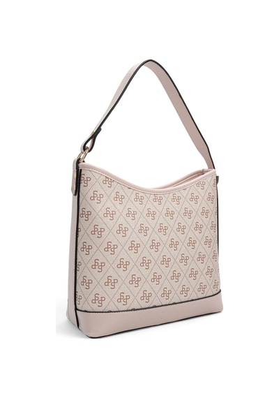 Silver & Polo Silver Polo Pembe - Pudra Monogram Kadın Omuz Çantası Sp1286