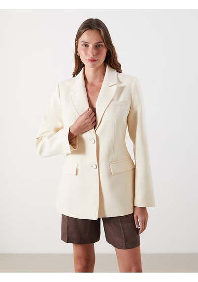 Lcw Vision Beyaz Krep Kadın Blazer Ceket